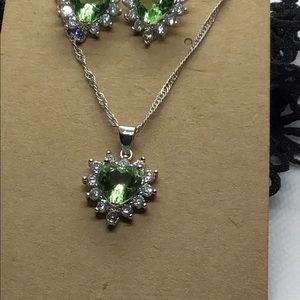 Sterling silver necklace and earrings